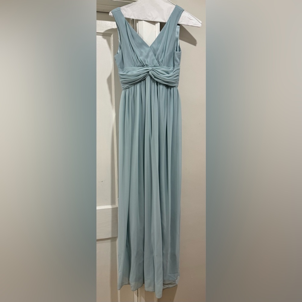 Donna Morgan Soft Blue Sleeveless Wedding Dress